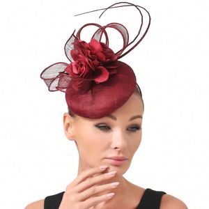 Luxury Bride Fascinator Linen New Hemp <b>Ladies</b> Fashion Sinamay Fascinator <b>Hat</b> - Product Image 3