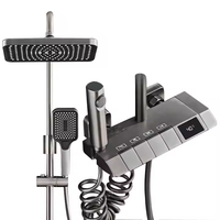 Système de douche de salle de bain à 4 fonctions Clés de piano numériques Ensemble de robinets de douche Pulvérisateur de bidet à main à 3 modes Motif de pulvérisation de pluie