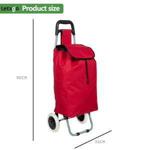 Bán buôn tùy chỉnh cá nhân màu Đen Nhà xách tay gấp cửa hàng tạp hóa du lịch mua sắm hành lý xe đẩy giỏ hàng túi với 2 bánh xe lăn - Product Image 3