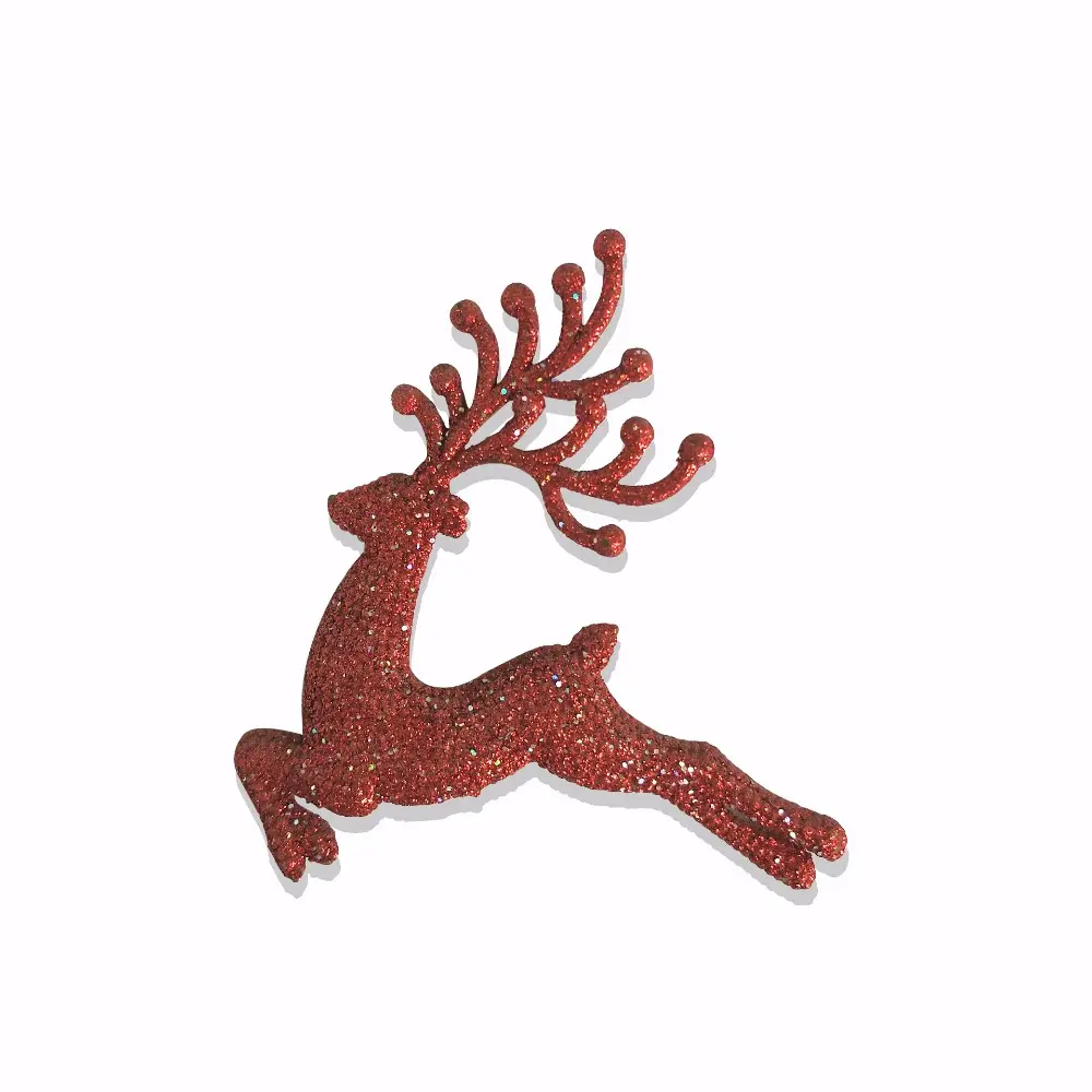 Plastic Christmas glitter moose decorations reindeer