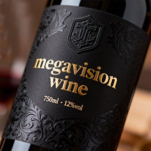 Etiquetas de Vino de Papel Blanco con Logotipo Dorado UV de Alta Calidad, Diseño Personalizado, Impresión Offset, Relieve Dorado 3D - Product Image 1