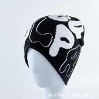 Topi Rajut Jacquard Motif Alfabet, Topi Beanie Tebal Gaya Yuppie, Topi Rajut Hangat Hip Hop untuk Pria
