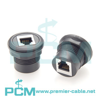 CAT3 RJ12 6P6C Jack femelle à femelle coupleur de traversée téléphone cloison ronde montage sur panneau prise châssis armoire boîte