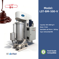 Moulin à boulets vertical continu LST 500-3000 kg/h pour chocolat et lait, broyeur automatique en acier inoxydable 304 multifonctionnel haute performance