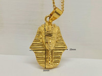 Collar de Acero Inoxidable con Colgante de Pirámide Egipcia, Rey Tut, Reina Nefertiti, Cruz Ankh, Joyería Africana para Hombre