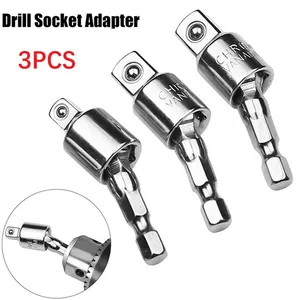 Wholesale 3Pcs/Set Drill Socket Adapter For Impact Driver With Hex Shank To Square Socket Drill Bits Rotatable Extension