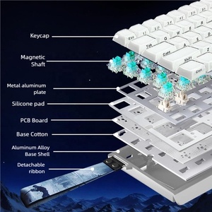 Teclado Mecánico para Juegos <span class=keywords><strong>de</strong></span> Alta Gama, Personalizado, con Cable, Intercambiable en Caliente, Retroiluminación RGB, Portátil, 61 Teclas, Ejes Magnéticos, Respuesta Rápida - Product Image 4