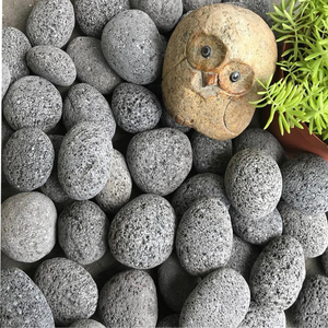 Piedras de <span class=keywords><strong>lava</strong></span> negra rodadas y pulidas para brasero - Product Image 4