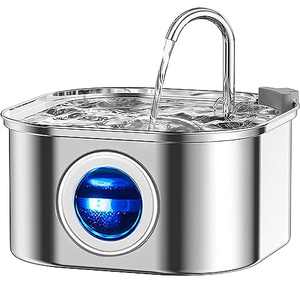 Transparent Window Cat <b>Water</b> Dispenser 3.2L/108oz Super Quiet& Pets Auto Filter Stainless Steel Cats <b>Water</b> <b>Fountain</b> - Product Image 1