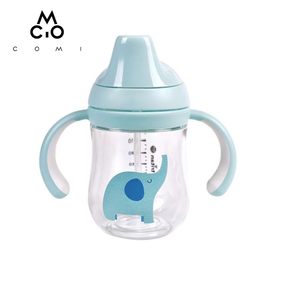 Gobelet à bec de canard pour bébé <span class=keywords><strong>Comi</strong></span> 260 ml avec poignée, échelle graduée et bille lestée - Matériaux Tritan+PP+Silicone 6 mois+ - Product Image 1