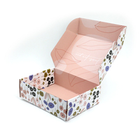 Boîte en carton postal rose avec logo personnalisé Boîte postale d'emballage en carton ondulé pour petites entreprises