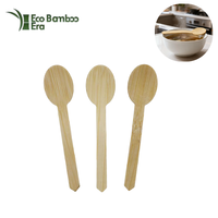 Mini-cuillère 104*24mm pour desserts et gâteaux, cuillère en bambou portable, écologique, jetable, ustensiles de pique-nique, cuillère jetable