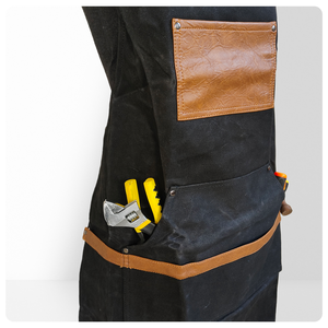 Grembiule in tela cerata transfrontaliero: Abbigliamento da lavoro per giardinieri, grillisti, personale di ristorazione e barbieri |   Grembiule Elegante - Product Image 5