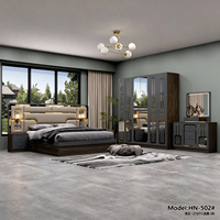 Ensemble de meubles de chambre à coucher au design moderne, ensemble complet pour chambre, comprenant armoire, table de chevet et coiffeuse, vente en gros directe usine