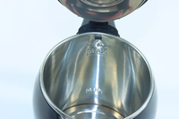 Bouilloire électrique pour faire bouillir de l'eau, bouilloire à thé et cafetière électrique, noir et bleu, double paroi, LED rouge, arrêt automatique, 360° °   Base OEM