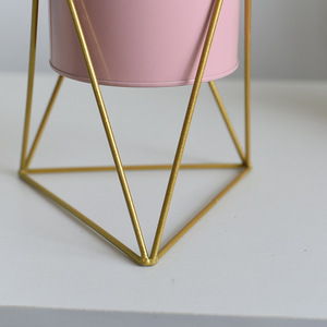 Nordic Metal Flower <b>Pot</b> Stand Black Pink Iron Planter Desk Floor Home Decor - Product Image 3