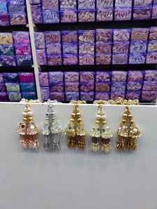 Andmade Cololorful Beed ooho asassel rorop arrarrings xxaggerated Color EED EADS Tassel arrarrings - Product Image 3