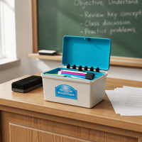 Boîte de rangement pour craies avec plateau amovible pour l'enseignement scolaire, étui organisateur de craies résistant à l'humidité avec couvercle