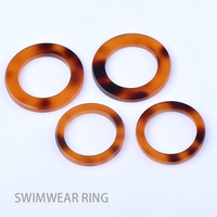 Boucles rondes en résine plastique sans nickel, motif écaille de tortue, idéales pour les hauts de bikini et les maillots de bain Bosylon