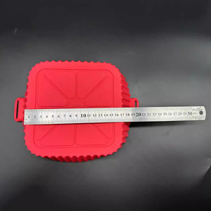 Silicone Baking Tray Square 17x17x5cm Red Oven Safe Dishwasher Safe Food Grade High Temperature Resistant Cooking Mat - Product Image 3