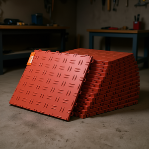 Baldosas entrelazadas para suelo de garaje Vevor de 12 x 12 x 0.53 pulgadas, rojas, antideslizantes, de EVA con sistema de clic, para taller de reparaciones o sótano. - Product Image 2