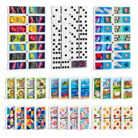 Jeu de dominos personnalisé, gravure/impression UV double face, motif/couleur/taille personnalisés, couleurs vives et claires, pour l'éducation des enfants, jeux de société et cadeaux