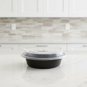 กล่องพลาสติก PP ทรงกลมแบบใช้แล้วทิ้งสำหรับเก็บอาหาร คุณภาพสูง ฝาปิดแน่นสนิท ทนทาน - Product Image 1