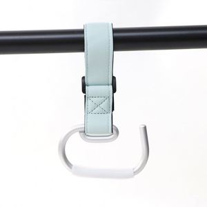 Adjustable PU Leather Stroller <b>Hook</b> Aluminum Baby Pushchair Hanging <b>Hook</b> Pram Hanger <b>Clip</b> for Shopping Bags Diaper Bags - Product Image 3
