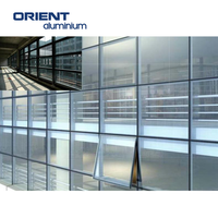 Bâtiments commerciaux Façades en verre en aluminium Mur-rideau de fenêtre Découpe laser extérieure Panneau de façade de mur-rideau en aluminium