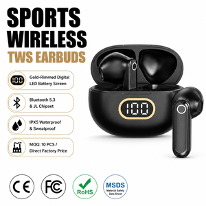 Écouteurs sans fil TWS Bluetooth 5.3 avec affichage numérique, résistance à l'eau IPX5, 4-5 heures de musique, 4 heures d'appels, sport, vente en gros OEM - Product Image 2