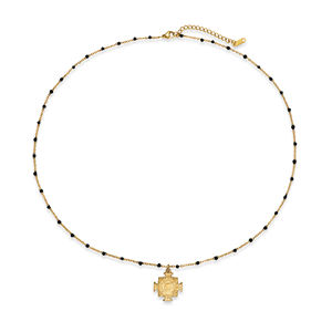 Collar de acero inoxidable chapado en oro de 18 quilates Premium de Myneck Factory Vintage <span class=keywords><strong>Fall</strong></span> Lady Square Gold <span class=keywords><strong>God</strong></span> Pendant Regalos vintage - Product Image 2