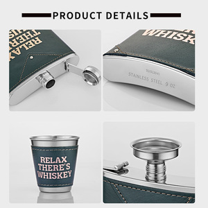 Nga 304 thép không gỉ 18-ounce xách tay Whisky chai rượu vang nhỏ <span class=keywords><strong>Jug</strong></span> với cao cấp Hộp Quà Tặng dày Hip Flask cho quà tặng - Product Image 3