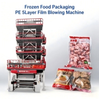 Línea de Producción de Película Soplada de Alta Barrera para Envasado de Alimentos Líquidos LDPE/LLDPE/PLA de 5 Capas Automática Debang ABCED