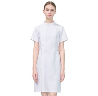 Uniforme d'infirmière pour femme, col long, blanc, manches longues, pour infirmière de clinique