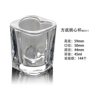 Vaso de chupito de vidrio blanco de 100 ml con logotipo personalizado, venta al por mayor directa de fábrica de Zhejiang, China, diseño cuadrado grueso para vino - Product Image 4