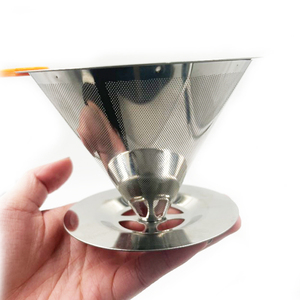 Cafetera de goteo para <span class=keywords><strong>V60</strong></span>, ecológica, de acero inoxidable 304 de doble capa, con logotipo personalizable, herramienta metálica ecológica - Product Image 5