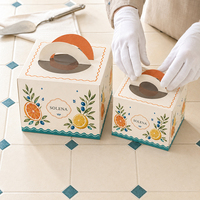 Caja Plegable de Cartón Blanco para Panadería, OEM ODM, Logotipo Personalizado, Ventana Transparente de PET de Grado Alimenticio, Embalaje para Pasteles de 6, 9 y 10 Pulgadas