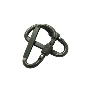 2.7inch/67mm Aluminum Carabiner Keychain D-Ring Shape Locking carabiner climbing hooks custom logo