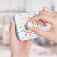 Timer Dapur Mekanik Pola Pelangi 60 Menit untuk Memasak, Timer Produktivitas, Timer Visual untuk Belajar
