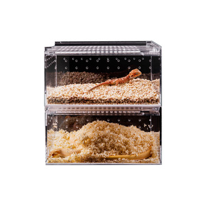 Enceinte empilable pour reptiles Boîte d'élevage en cage pour reptiles en <span class=keywords><strong>plastique</strong></span> acrylique transparent Boîte d'alimentation pour insectes petit reptile pour animaux de compagnie - Product Image 4