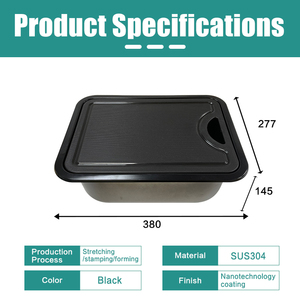 Fregadero de cocina redondo negro <span class=keywords><strong>JDA</strong></span> encimera de acero inoxidable 304 fregadero de un solo cuenco RV para autocaravana RV caravana Camper yate barco - Product Image 2