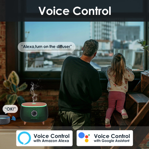 Sprach steuerung Home Electronics Smart Wifi Dekoration Ultraschall Cool Mist Luftbe feuchter Diffusor mit ätherischen Ölen und Lautsprecher uhr - Product Image 6