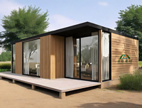 Rumah Kayu Ramah Lingkungan Bertenaga Surya Hemat Energi Tahan Air, Kabin Modular Prefabrikasi untuk Halaman Perkemahan di Pegunungan