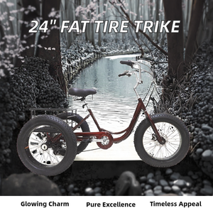 Venta al por mayor 20 pulgadas neumático gordo 7 velocidades triciclo Pedal humano nieve triciclo adultos ancianos cesta cochecito <span class=keywords><strong>precio</strong></span> barato triciclo para adultos - Product Image 2