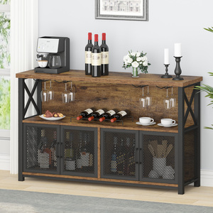 Meuble de rangement <span class=keywords><strong>à</strong></span> vin sur mesure OEM avec buffet et console pour <span class=keywords><strong>salle</strong></span> <span class=keywords><strong>à</strong></span> <span class=keywords><strong>manger</strong></span>, compartiments de table polyvalents - Product Image 4