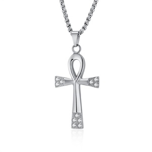 Fashion Luxury Bling Rhinestone Street Wear Style Egyptian Anka CZ Stone Necklace for Unisex - Product Image 5