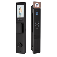 Serrure de porte intelligente biométrique à reconnaissance faciale 3D, interaction vocale IA, empreinte digitale, interphone vidéo WiFi Tuya, clé numérique sans clé, en aluminium