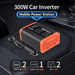 300w संशोधित साइन वेव सिंगल फेज कार पावर इन्वर्टर 12v 110v पोर्टेबल कन्वर्टर आउटडोर शिविर लैपटॉप फोन बिजली की आपूर्ति - Product Image 2