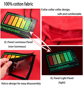 Sudadera Luminosa con Panel EL Activado por Voz, con Diseño Musical a Cuadros, Pulsante y LED, para Fiestas, Casual y Entretenimiento - Product Image 5