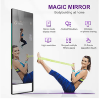 Miroir Intelligent Interactif Ultra-Mince Android pour Salle de Sport avec Écran LCD Numérique et Kiosque de Signalisation Murale IA